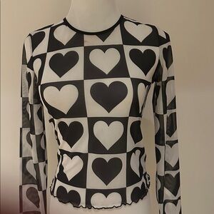 dELiA*s Black and White Heart Long Sleeve top and skirt
